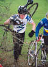 Mat Gregory competing in a cyclo cross race at Hagley Park in Rugeley - November 2003